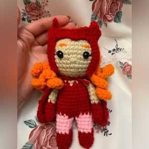 Crochet, scarlet witch in Halloween costume from WandaVision plushy